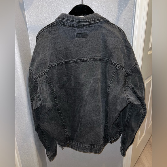 washed black oversized asos denim jacket - Picture 2 of 4